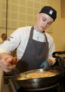 Rhys Yorath focusing on his cooking in the final.